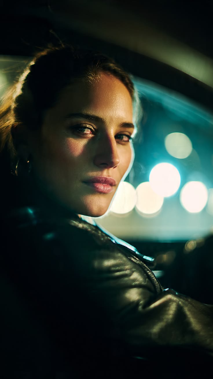 Night-time Car Interior Portrait