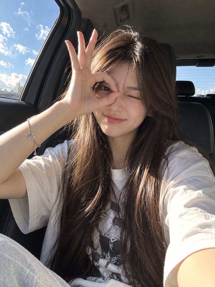 Candid Selfie in Sunlit Car